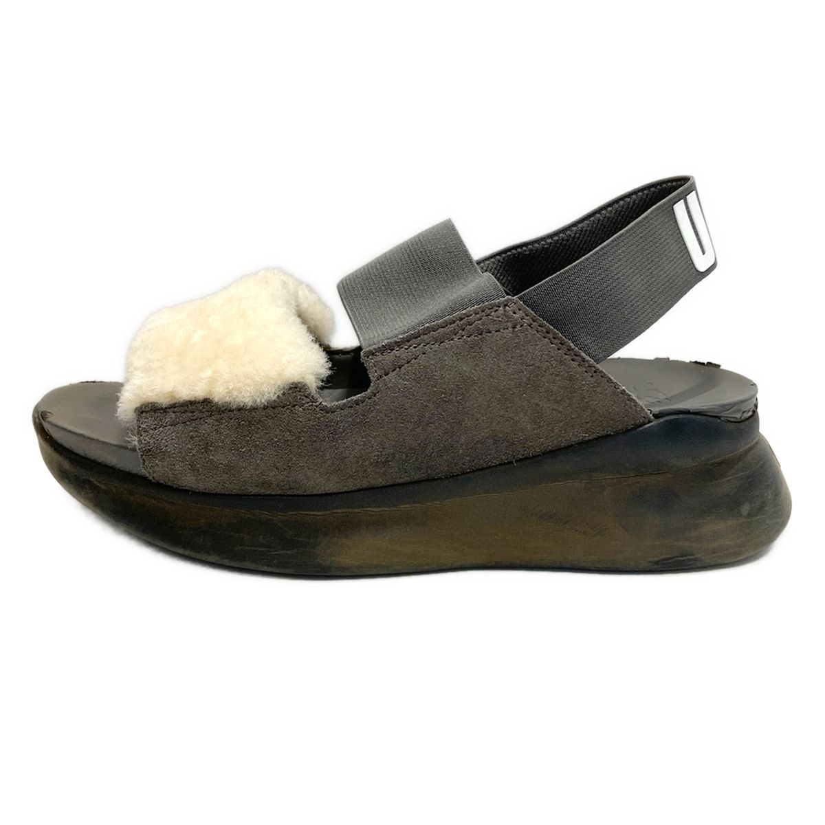UGG(アグ) サンダル 23.5 レディース シルバーレイク 1101919 ダークグレー×アイボリー ムートン