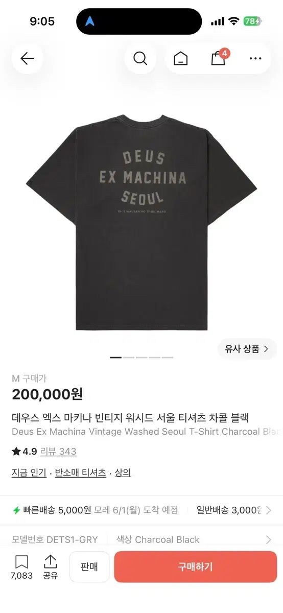 DEUS EX MACHINA デウスエクスマキナ ヴィンテージ SEOUL ソウル 半袖 m 出品 7,464円