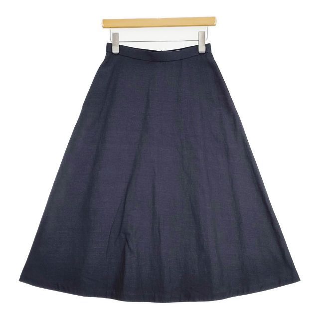 MARGARET HOWELL 578-8132017 HIGH TWIST COTTON LINEN 定価30800円 ロングスカート ネイビー レディース マーガレットハウエル【中古】6-0516M∞
