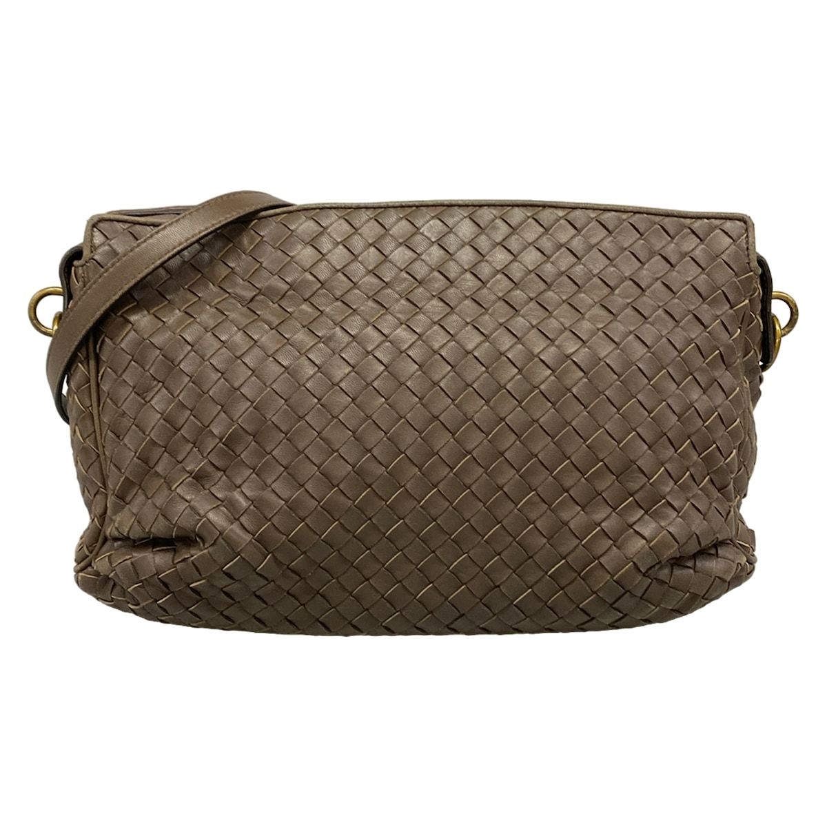 BOTTEGA VENETA(ボッテガヴェネタ) ショルダーバッグ イントレチャート 214047 ダークブラウン ストラップ着脱可 レザー