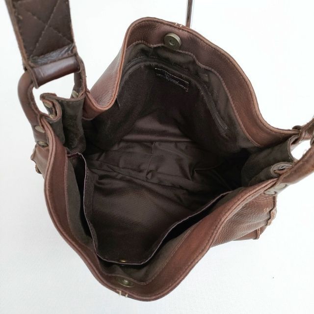 Creed レザー ショルダーバッグ ブラウン レディース クリード【中古 
