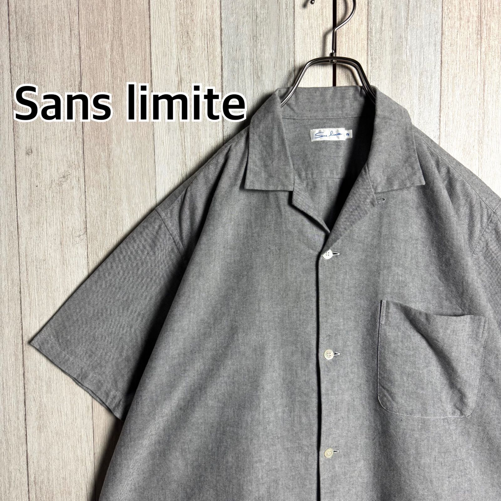 日本製 Sans limite サンリミット 半袖 オープンカラーシャツ
