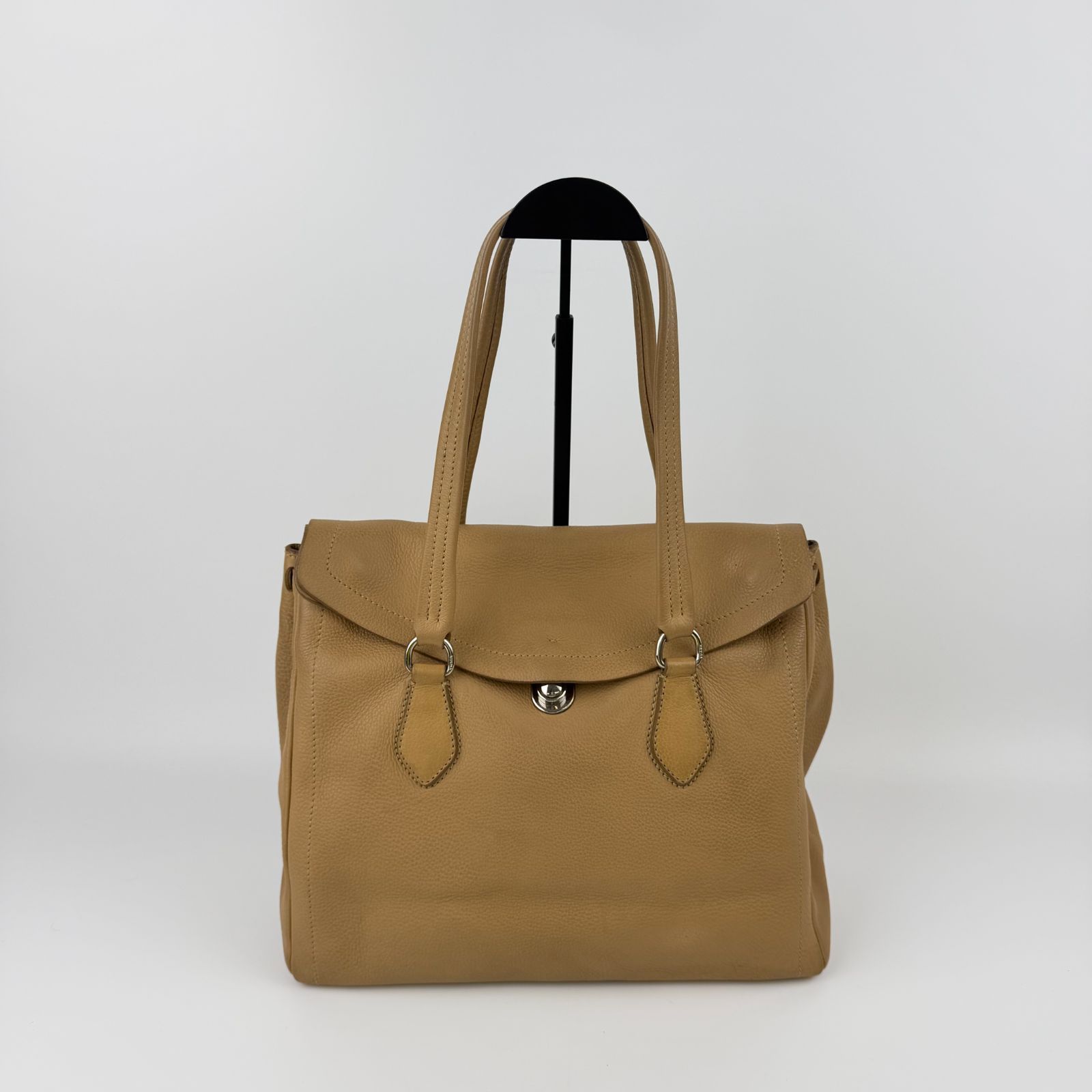 中古】PRADA プラダ ショルダーバッグ トートバッグ レザー ベージュ 