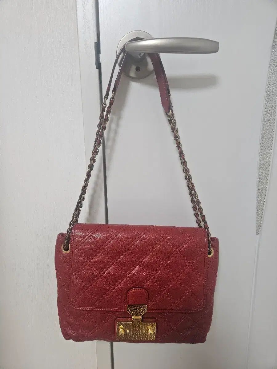 MARCJACOBS キルティング チェーン ショルダーバッグ レッド