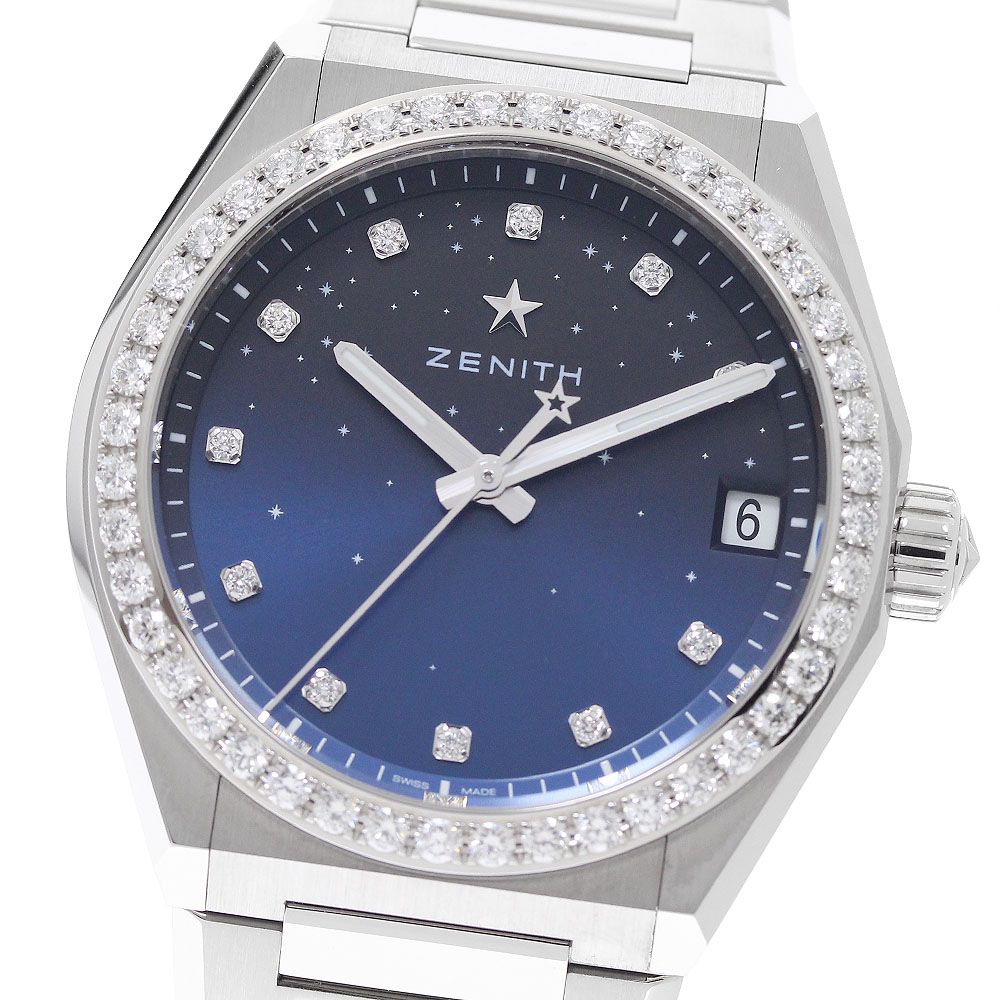 ゼニス ZENITH 16.9200.670/01.MI001 デファイ ミッドナイト ダイヤベゼル 自動巻き レディース 美品 箱・保証書付き_961480