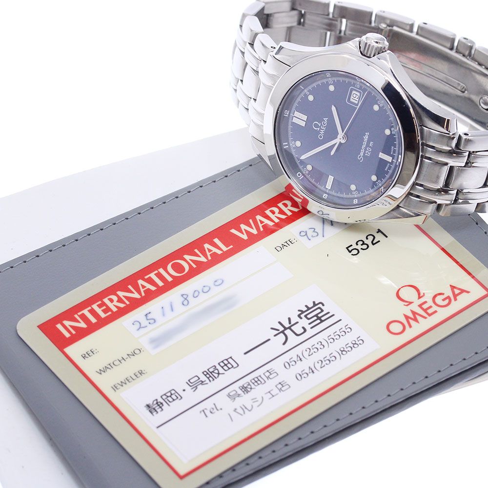 オメガ OMEGA 2511.80 シーマスター120 デイト クォーツ メンズ 保証書