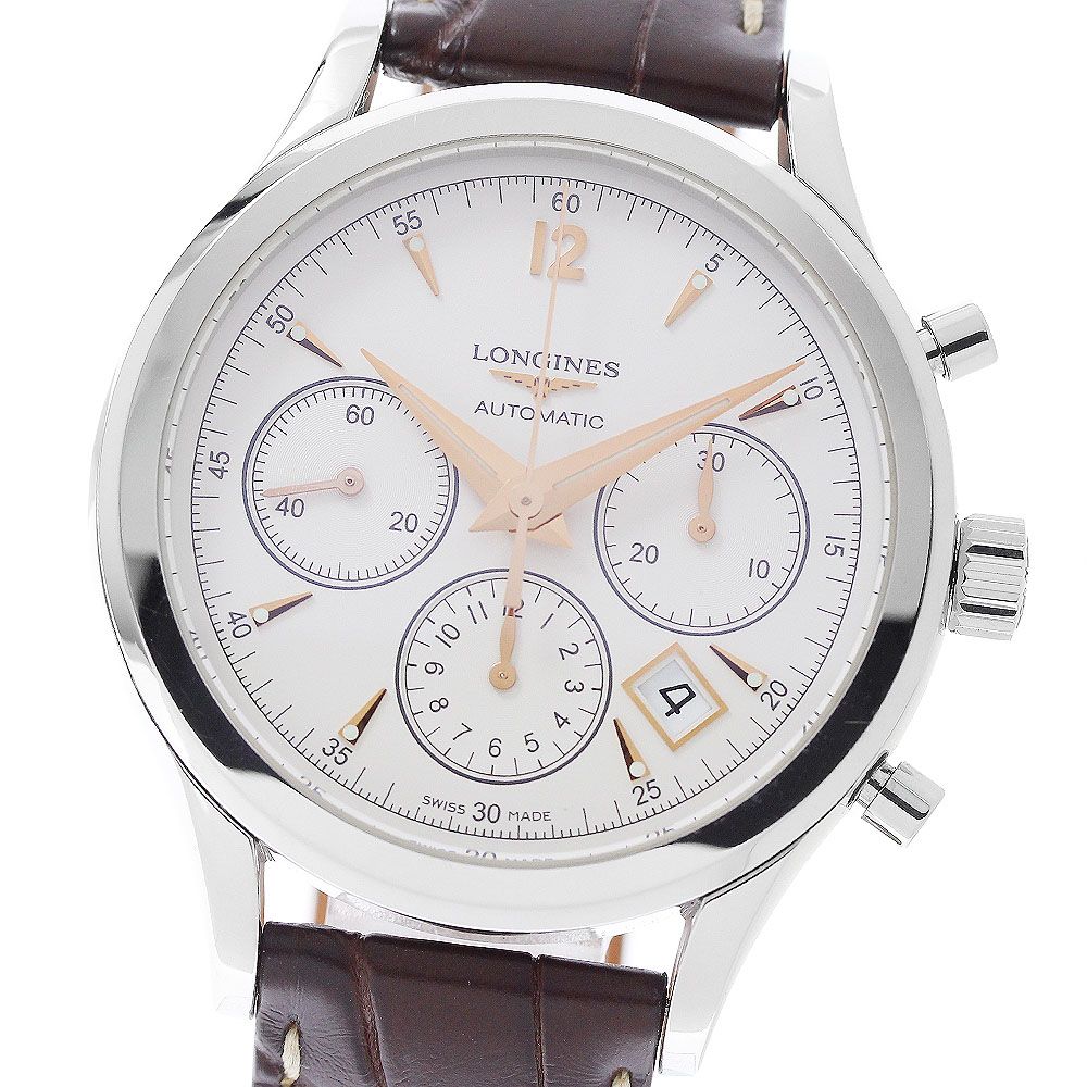 ロンジン LONGINES L2.750.4 ヘリテージ コレクション コラムホイール クロノグラフ 自動巻き メンズ 保証書付き_961479