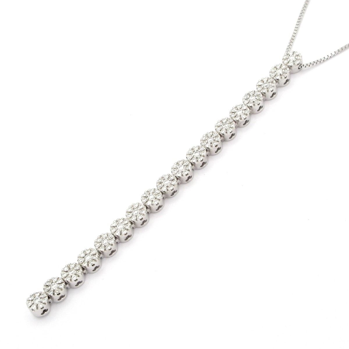 DAMIANI(ダミアーニ) ネックレス美品 クリスタルラインネックレス K18WG×ダイヤモンド パヴェダイヤ