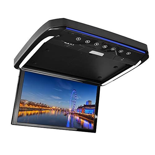 LOSKA15.6インチ新型フリップダウンモニター大画面 フリップダウン モニター 1920*1080 解像度 HDMI入力ナビーと接続可能 1080Pビデオ対応 外部入力 ドア連動 水平開閉120度 USB・SD機能付き、オートディマー機能 b94a0cec