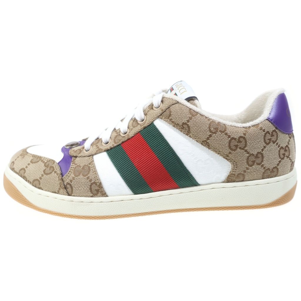 GUCCI (グッチ) Screener Sneaker GGキャンバス スクリーナースニーカー ローカットスニーカー ブラウン