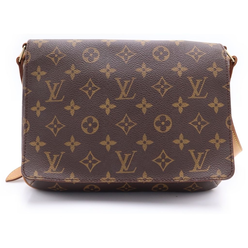 LOUIS VUITTON (ルイヴィトン) モノグラム ミュゼットタンゴ ショルダーバッグ ブラウン レザー×PVC M51388 ゴールド金具 43,659円
