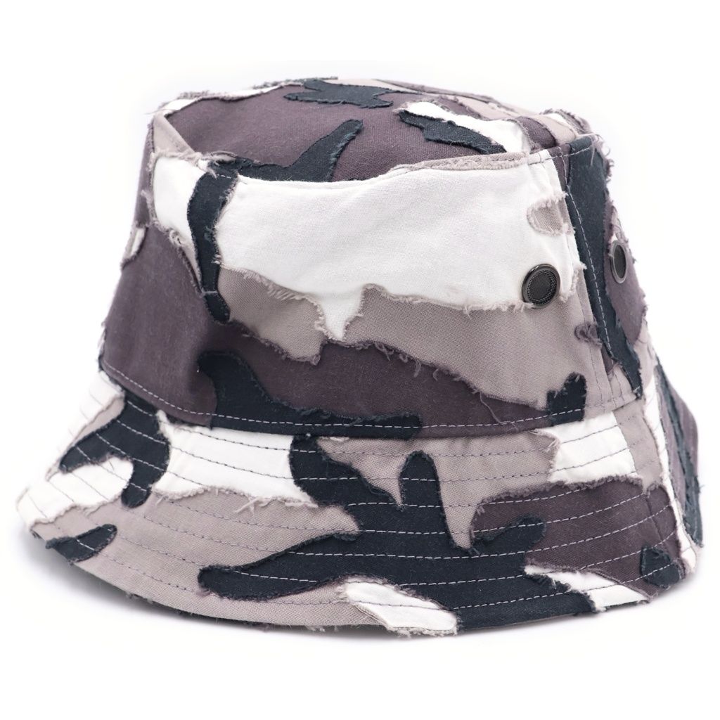 SUPREME (シュプリーム) 25SS Layered Camo Crusher Snow Camo レイヤード クラッシャー スノー カモ バケットハット 帽子 ブラック/グレー/ホワイト