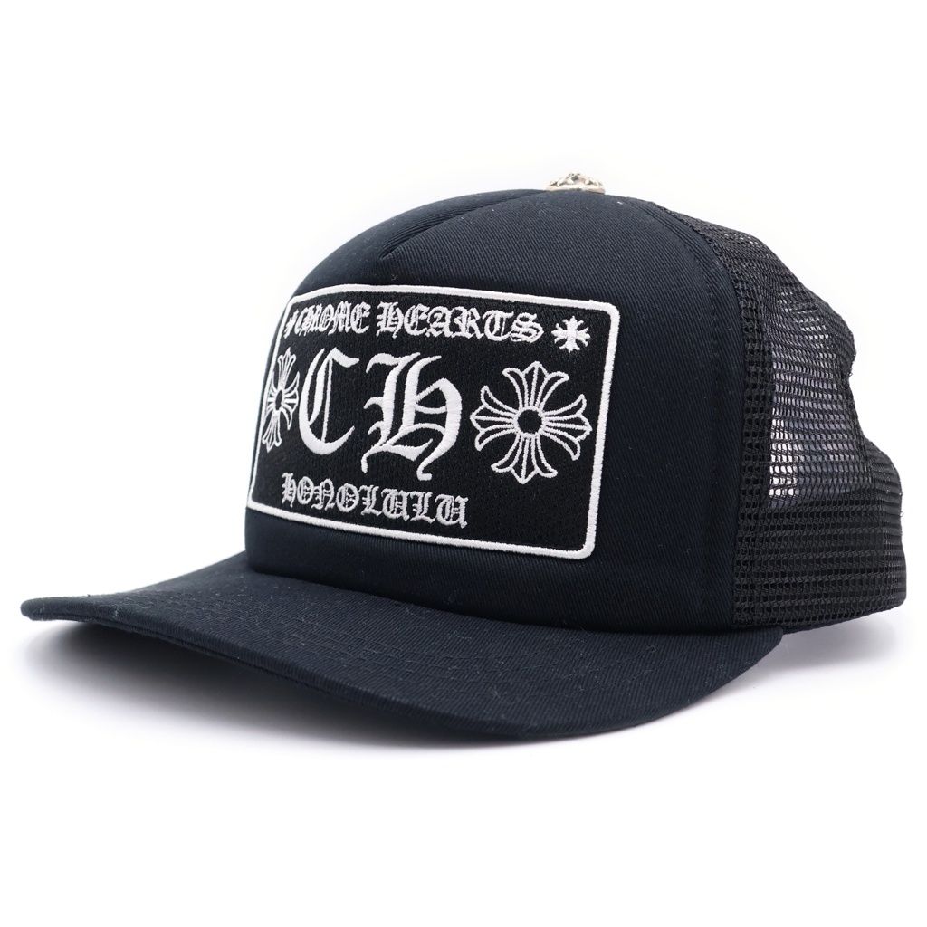 CHROME HEARTS (クロムハーツ) TRUCKER CAP CHパッチ メッシュ トラッカーキャップ 帽子 ブラック