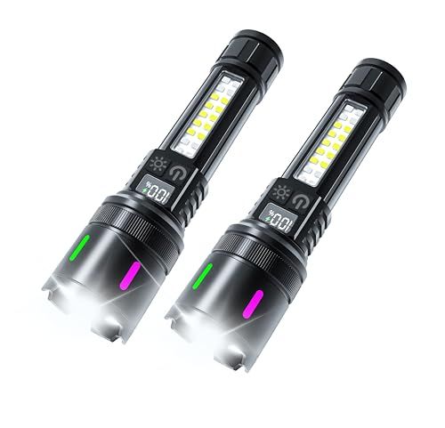 LED 懐中電灯 超高輝度20000ルーメン 超遠距離照射 充電式 軍用 最強 ハンディライト ディジタル電気量 明るい 超強力 フラッシュライト 7モード ズーム調整 Type-C 電池式 ハンドライト 軽量 小型 多機能 赤青警告灯付きサ 902df58e
