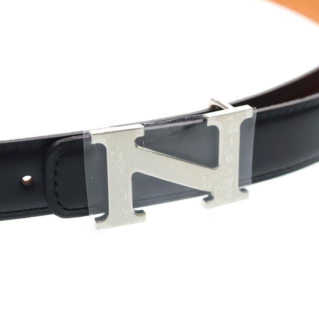 NEIGHBORHOOD ネイバーフッド 26SS DETACHABLE BUCKLE BELT ロゴバックル バイカラー レザーベルト ブラック/オレンジ 261PKNH-AC02 NEIGHBORHOOD (ネイバーフッド) 26SS DETACHABLE BUCKLE BELT ロゴ
