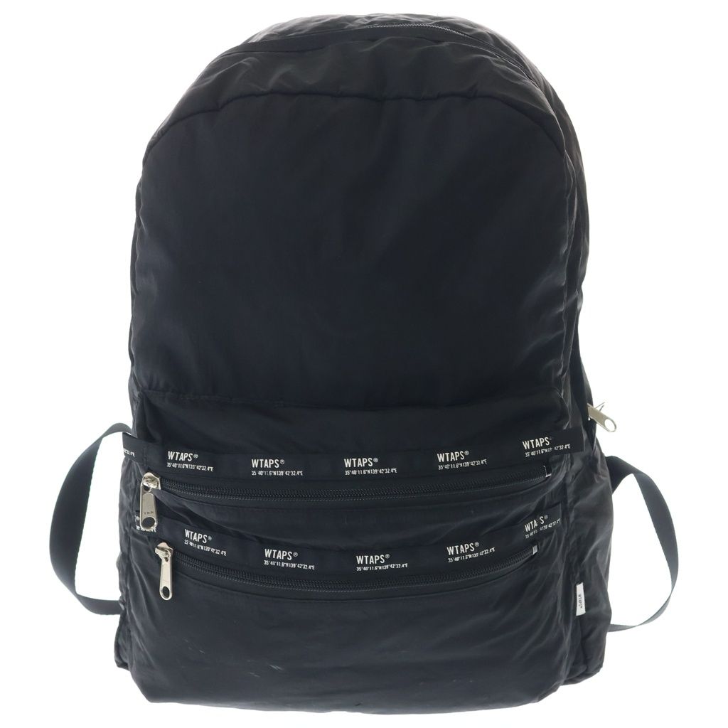 WTAPS ブラックリュック・バックパック WTAPS (ダブルタップス) 20SS PST/ BAG ロゴプリント ナイロンバック