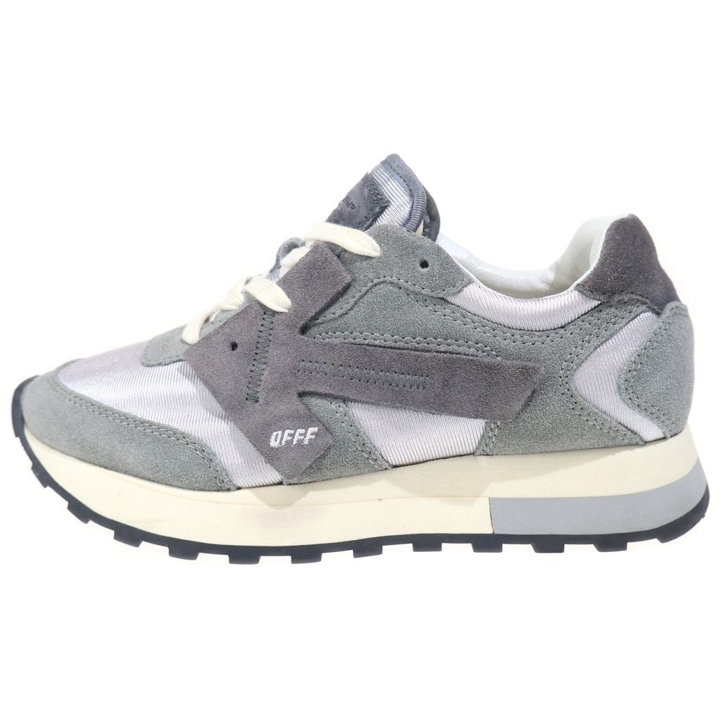 OFF-WHITE (オフホワイト) Suede Runner スエード ランナー レザー ローカットシューズ スニーカー グレー レディース OWIA163S19D800340800