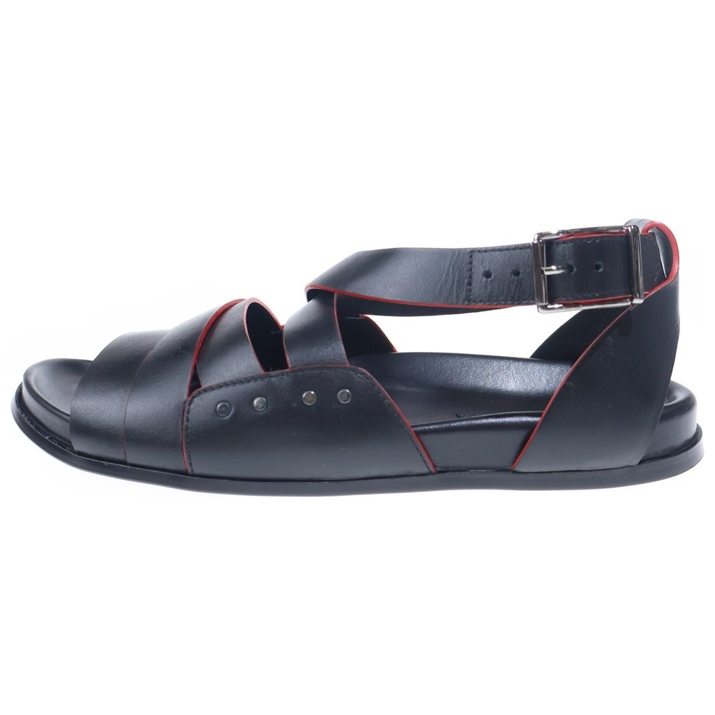 MANOLO BLAHNIK (マノロブラニク) PERSEO Plain Leather Sandals プレイン レザー グラディエーターサンダル ブラック 121-1742-0001