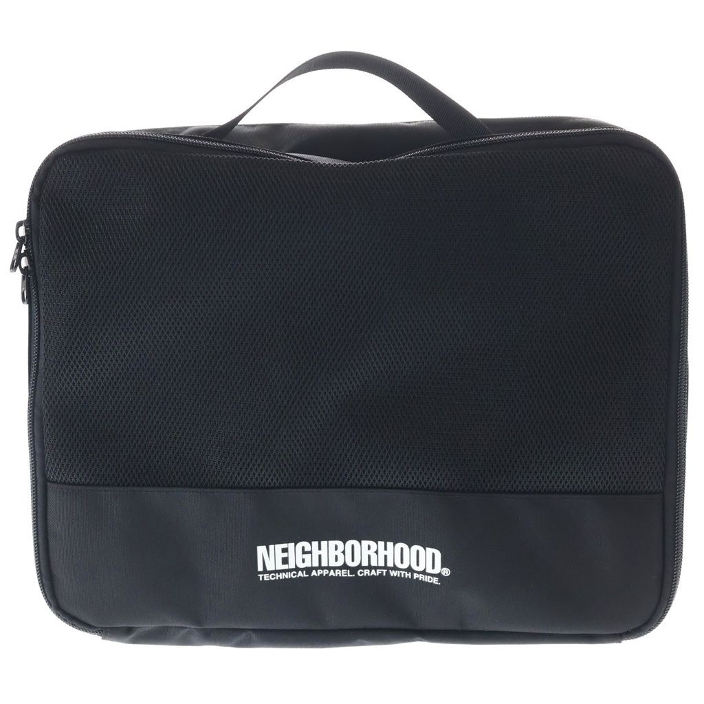 NEIGHBORHOOD (ネイバーフッド) 25SS TRAVEL POUCH L トラベルポーチ ナイロンハンドバッグ ブラック 251FJNH-AC02