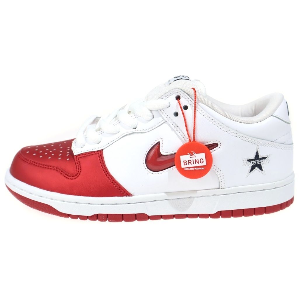 NIKE (ナイキ) 19AW ×SUPREME DUNK LOW Varsity Red White CK3480-600 シュプリーム ダンク バーシティレッド ローカットスニーカー シューズ ホワイト/レッド US7/25.0cm