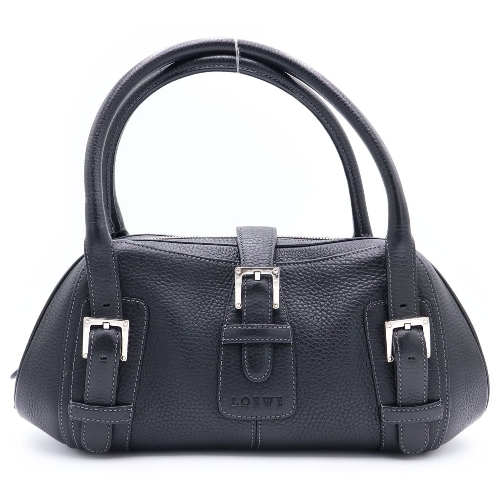LOEWE (ロエベ) センダ ハンドバッグ ブラック レザー シルバー金具