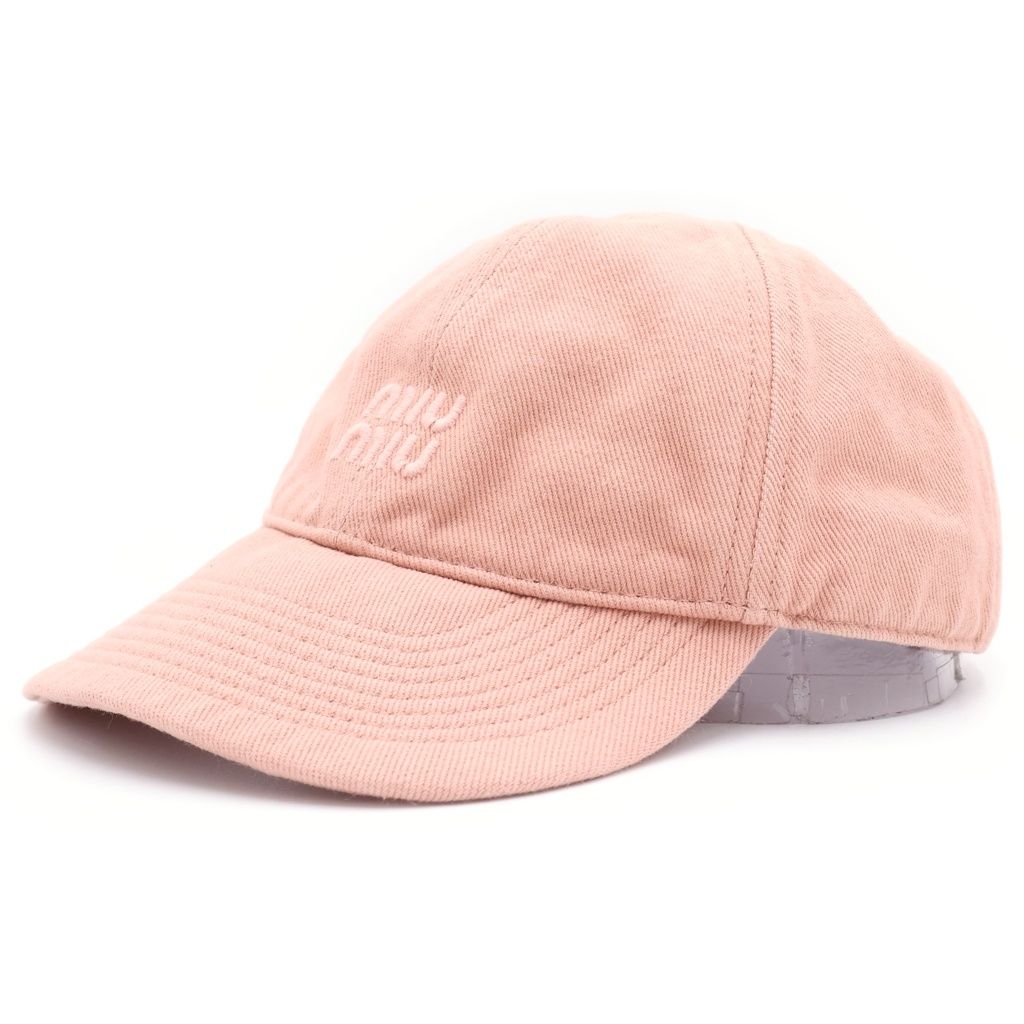 miumiu (ミュウミュウ) ドリル ロゴ ベースボールキャップ 帽子 ピンク #M 48,510円