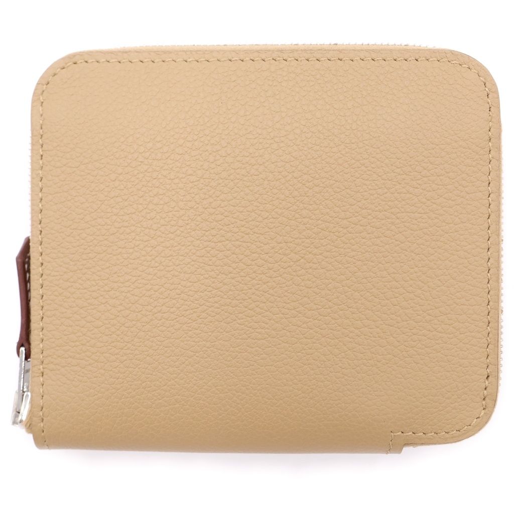HERMES (エルメス) アザップシルクインコンパクト プシエール ベージュ エバーカラー レザー K刻印 シルバー金具