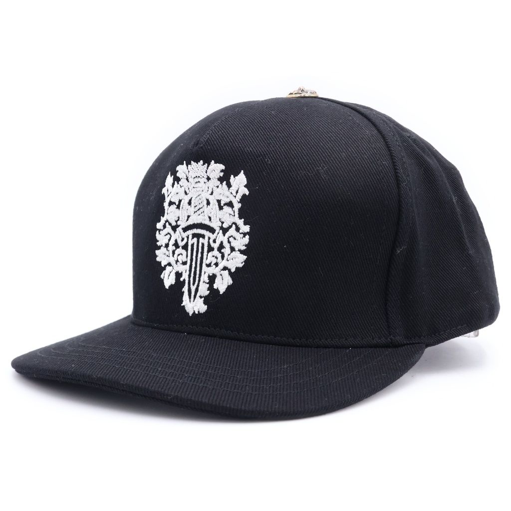 CHROME HEARTS (クロムハーツ) TRUCKER CAP デニムトラッカー ヴァインダガー刺繍 クロスボール付き キャップ ブラック