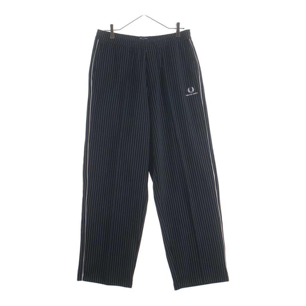 FRED PERRY (フレッドペリー) × KRIS VAN ASSCHE Pinstripe Track Pants ST2101 ×クリスヴァンアッシュ ピンストライプ トラックパンツ ブラック