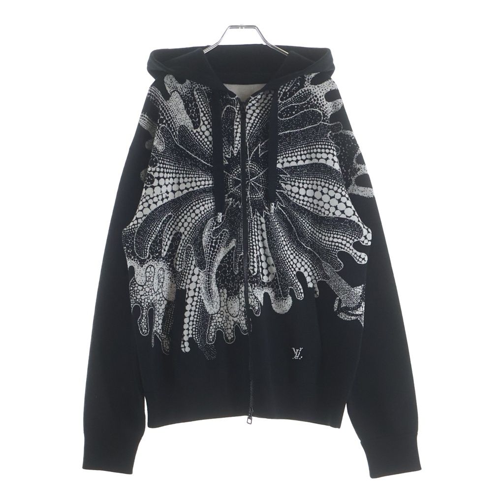 LOUIS VUITTON (ルイヴィトン) 23SS ×草間彌生 YK サイケデリックフラワー ニットジップアップパーカー ブラック #M RM231H X14 HON36W
