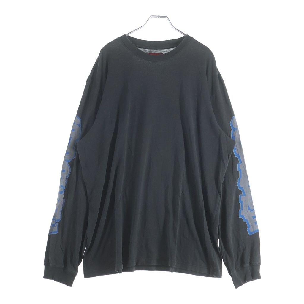 SUPREME (シュプリーム) 26SS Cracked Sleeve L/S Top Washed Black クラックドスリーブ ロングスリーブトップ ウォッシュドブラック 長袖Tシャツ チャコール