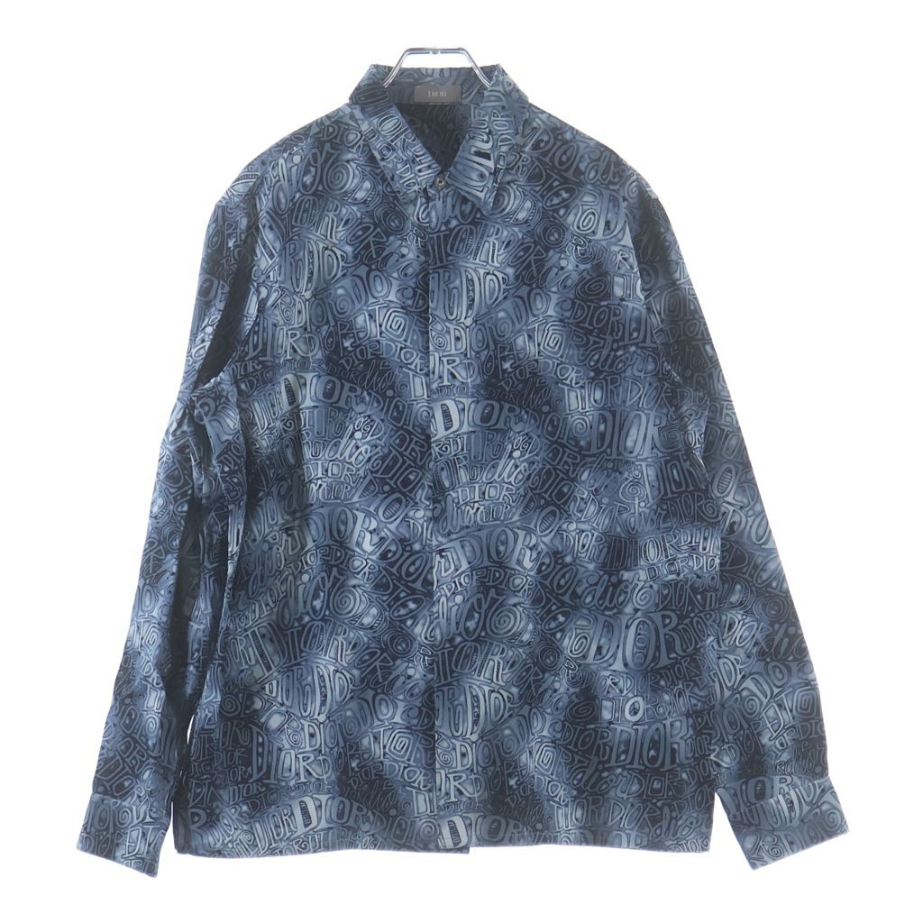 DIOR (ディオール) ×SHAWN STUSSY ショーンステューシー 長袖シャツ ブルー 033C511A4932