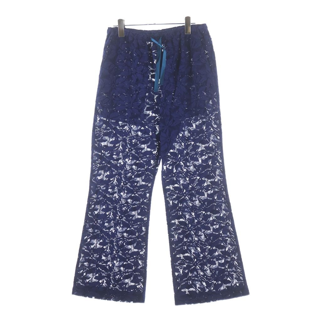 Needles (ニードルス) STRING BOOT-CUT PANT ジャガードレース フラワー総柄 ドローストリング ブーツカットパンツ ブルー MR253 9,065円