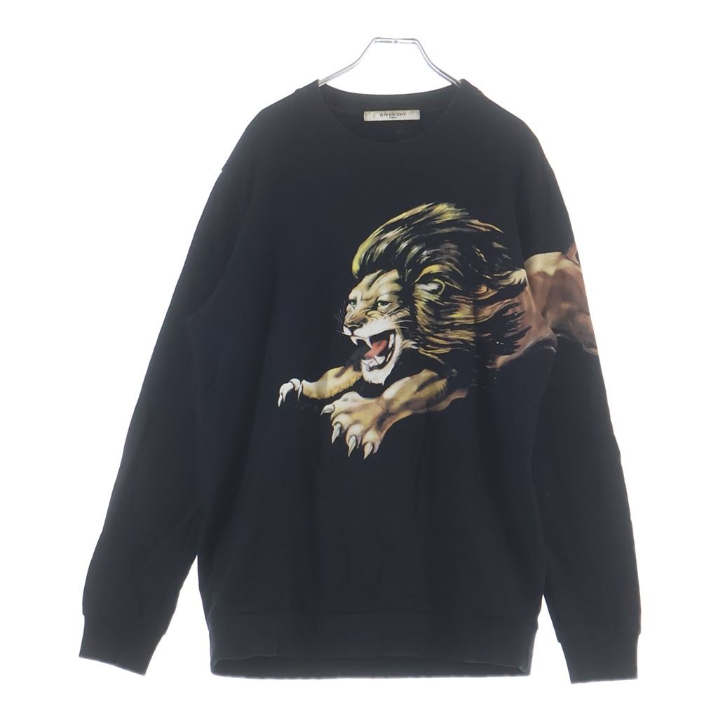 GIVENCHY (ジバンシィ) LEO CREW SWEAT レオプリント スウェットトレーナー ブラック BM70EE306C