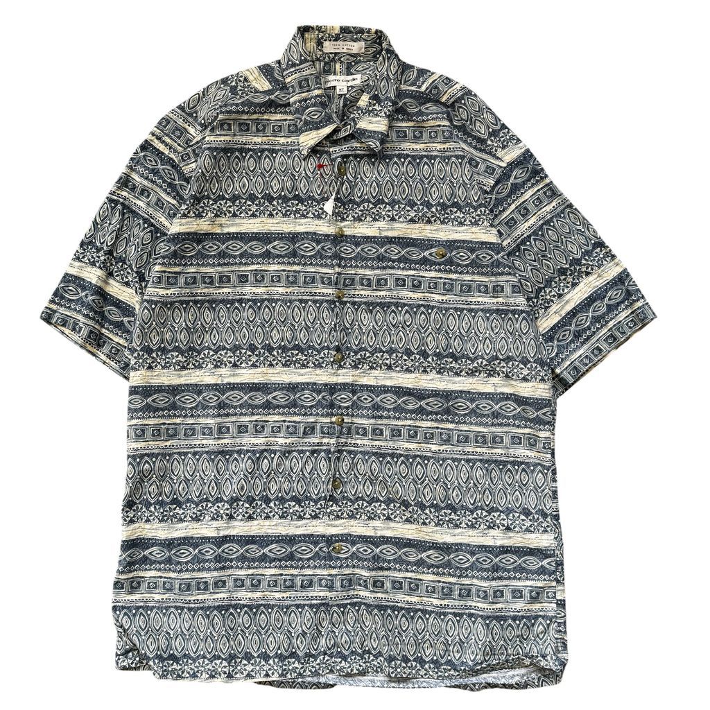 Pierre Cardin ピエールカルダン 総柄 ポケット付き コットン 半袖シャツ 多色 Mサイズ No.EA458