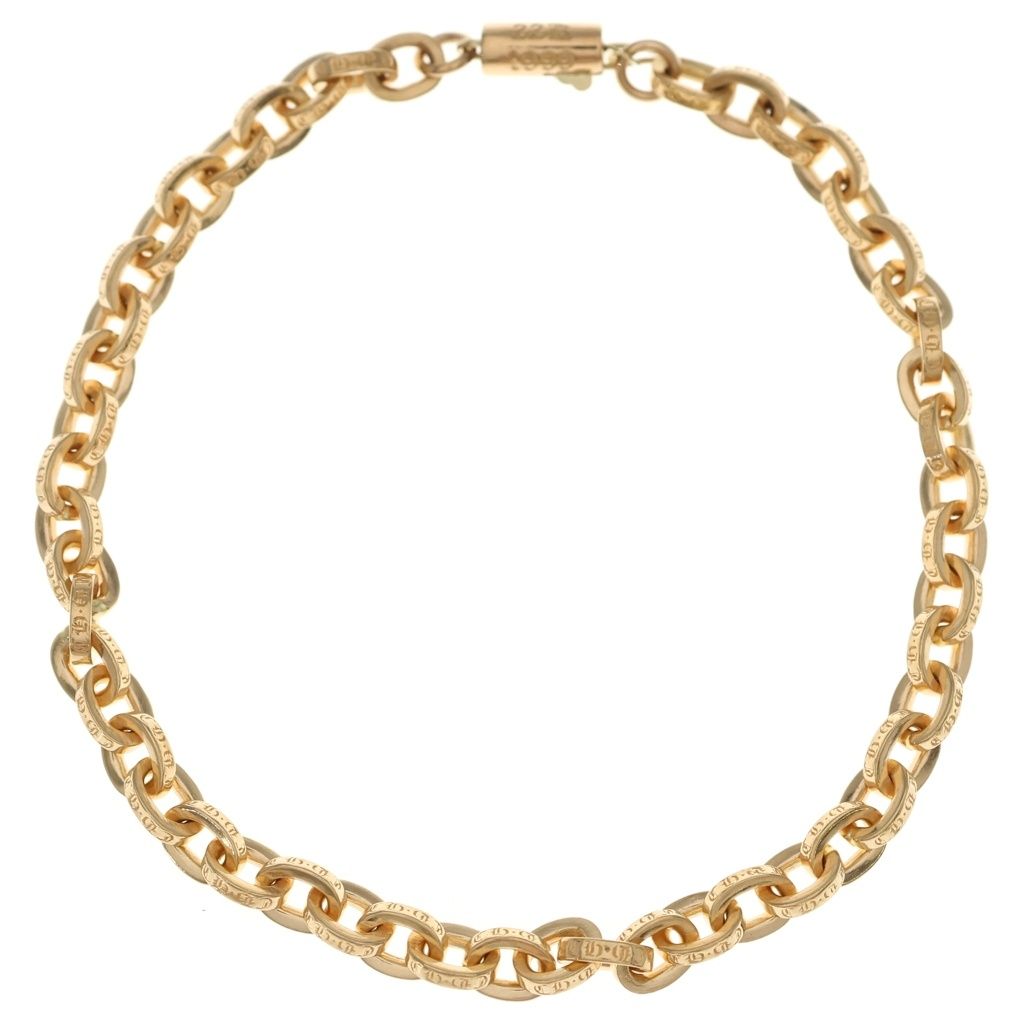 CHROME HEARTS (クロムハーツ) 22K PAPER CHAIN ペーパーチェーン ブレスレット ゴールド BCA025