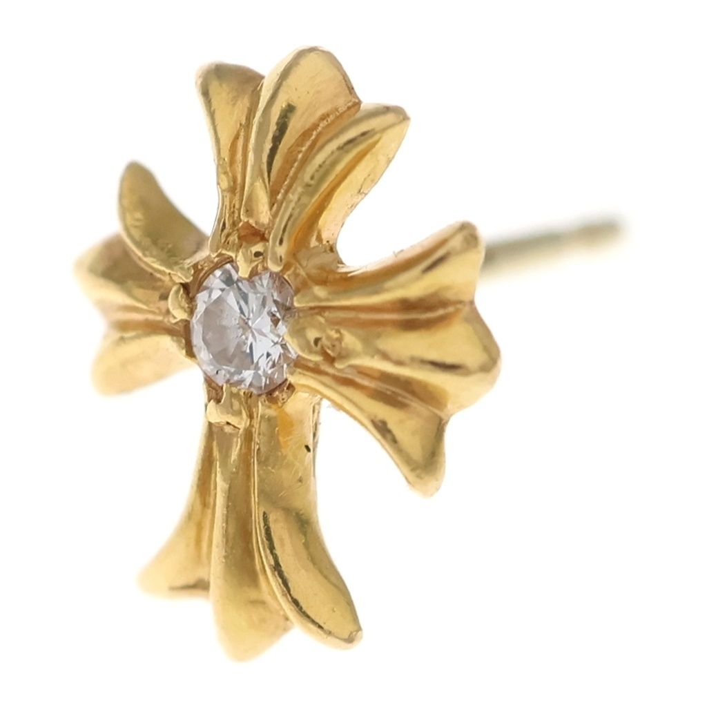 CHROME HEARTS (クロムハーツ) 22K No2 CH PLS 1DIA CHプラス スタッドピアス 1ダイヤ ゴールド BCA021