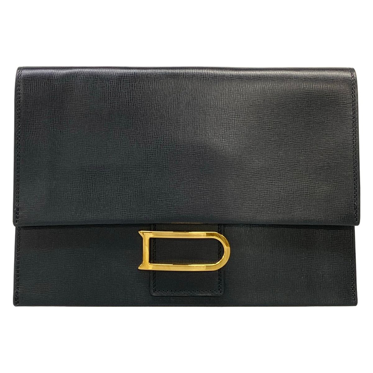 DELVAUX(デルボー) クラッチバッグ美品 レオンス クラッチ 黒 レザー