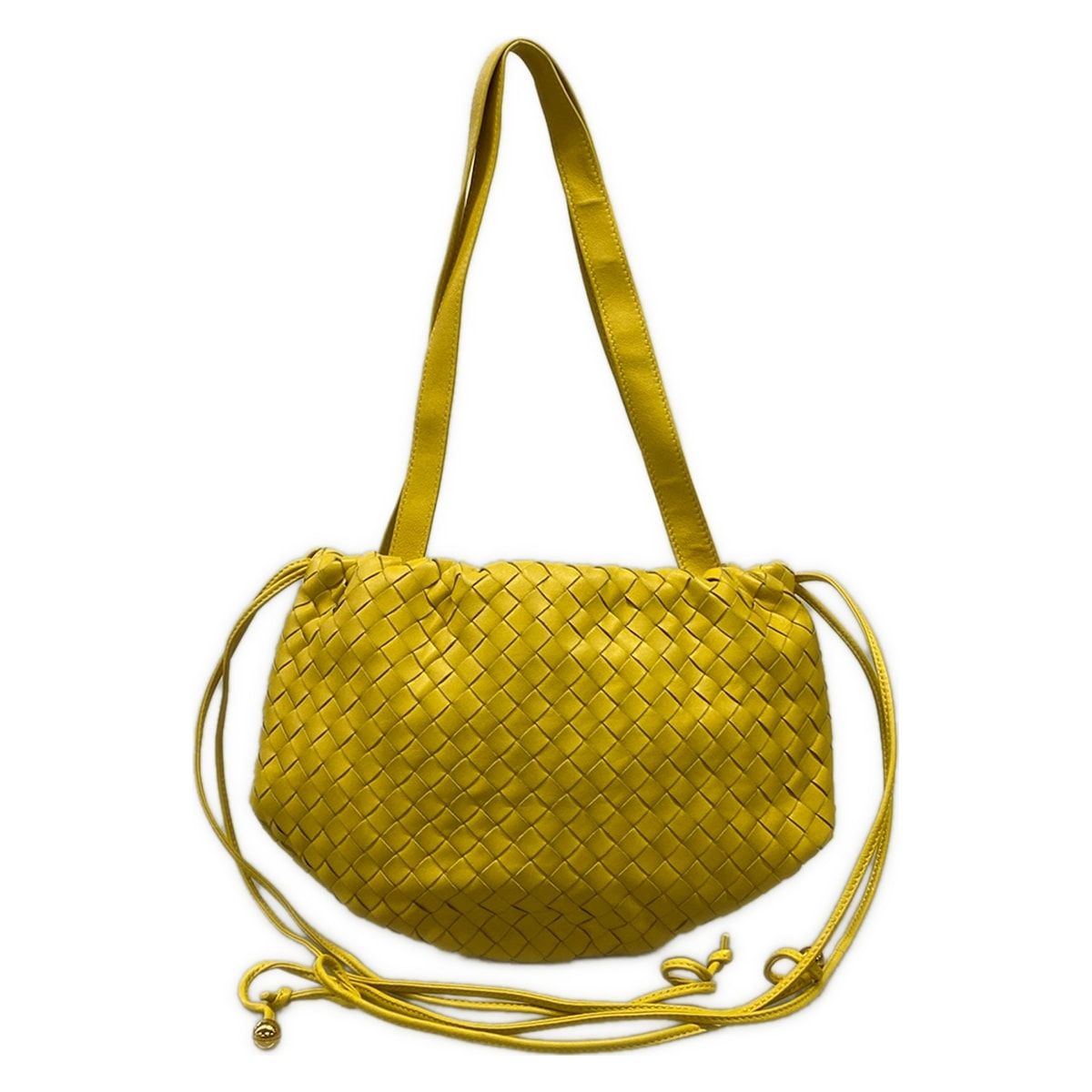 BOTTEGA VENETA(ボッテガヴェネタ) ショルダーバッグ スモール ザ バルブ,イントレチャート イエロー 巾着型/ストラップ着脱可 レザー