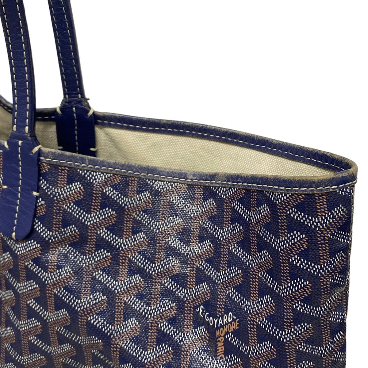 GOYARD(ゴヤール) トートバッグ サンルイPM ネイビー レザー - メルカリ