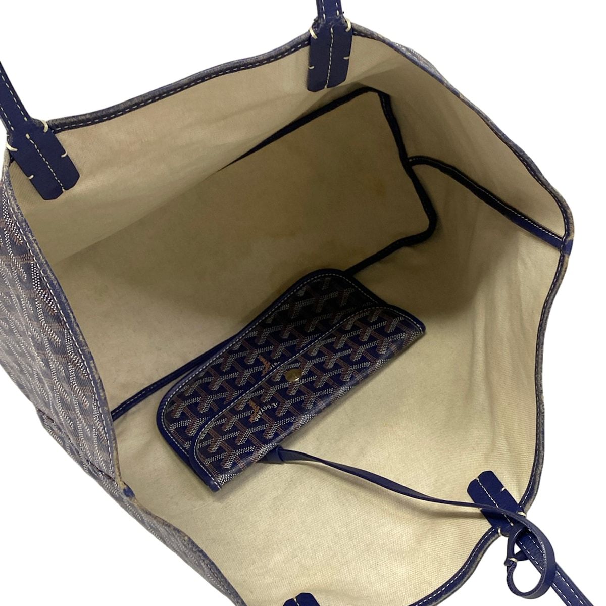 GOYARD(ゴヤール) トートバッグ サンルイPM ネイビー レザー - メルカリ