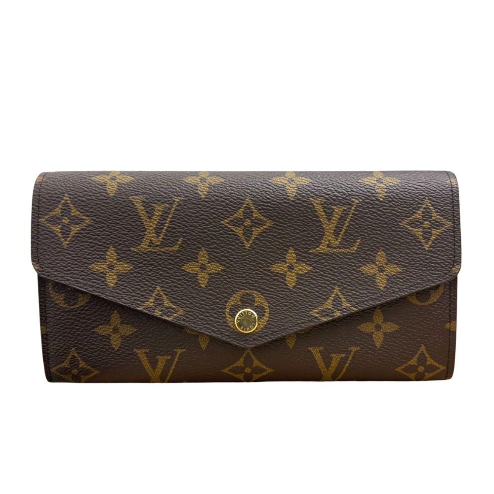 ルイヴィトン モノグラム M60531 ポルトフォイユ･サラ RFID内蔵 ゴールド金具 PVC レザー ブラウン レディース LOUIS VUITTON 長財布