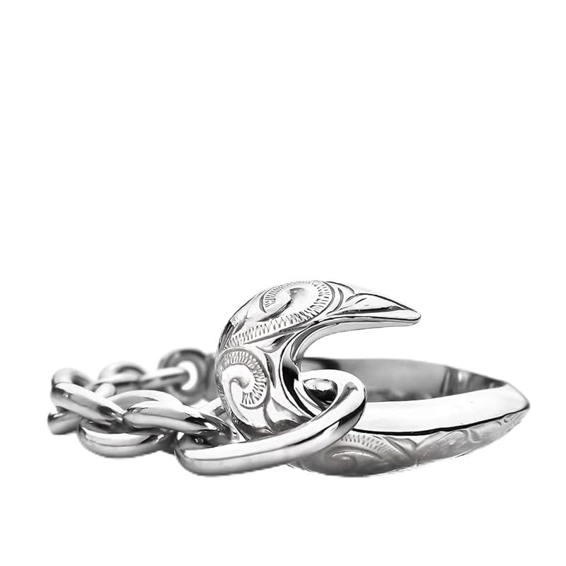 [2PIECES] シルバー メンズ リング 指輪 金属アレルギー対応 シルバー925 ハワイアン アクセサリー フィッシュリング 釣り針 ハワイアンジュエリー[サイズ：23号] 23号 r0871-23