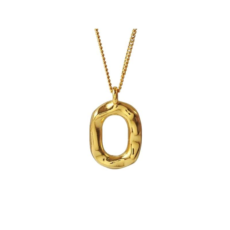 [ｉｒｏｈａ　ｍｏｄｅ] ネックレス 金属アレルギー対応 S925 スターリングシルバー ニュアンス 輪 丸 メタル O リング 華奢 お洒落 レディース K18コーティング ゴールド プラチナ仕上げ シルバー (ゴールド)