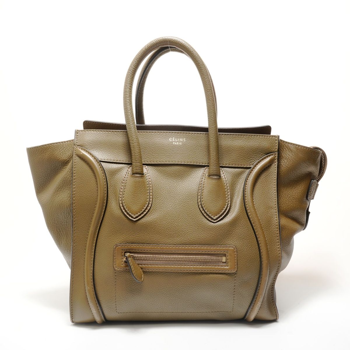 CELINE セリーヌ ハンドバッグ ラゲージ カーキ【中古】