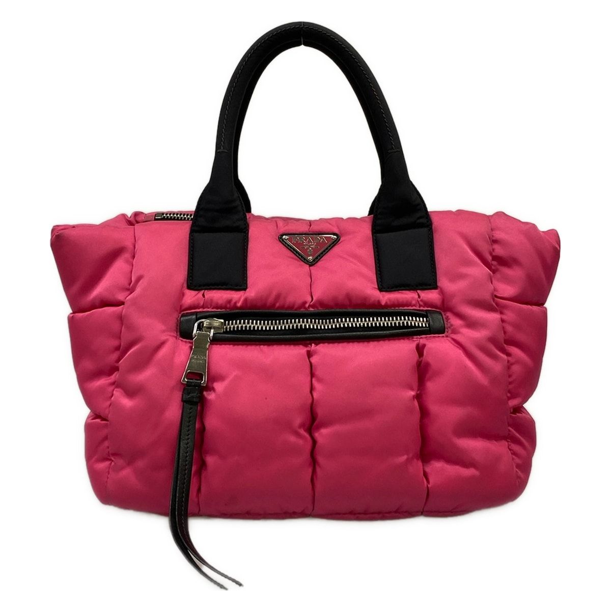 PRADA(プラダ) トートバッグ テスートボンバー ピンク×黒
