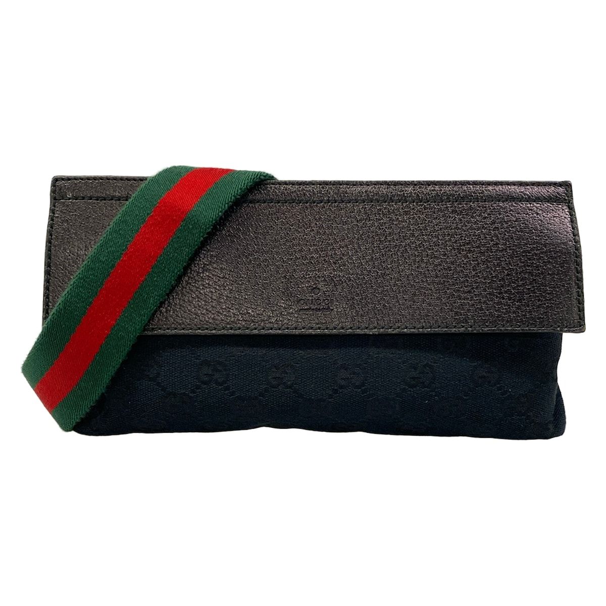 GUCCI(グッチ) ショルダーバッグ GG柄/シェリー 180691 黒×レッド×グリーン レザー