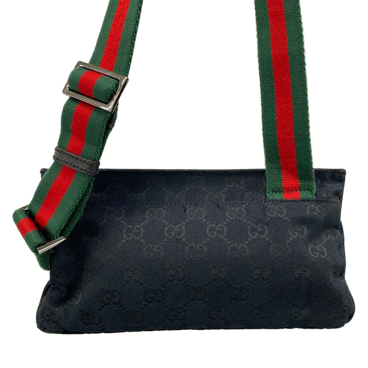 GUCCI(グッチ) ショルダーバッグ GG柄/シェリー 180691 黒×レッド 