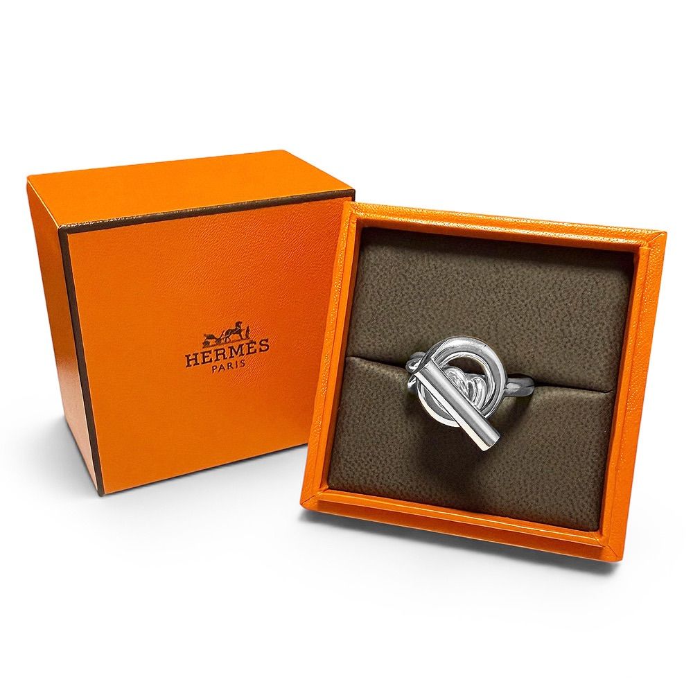 HERMES クロワゼット GM リング 54 美品】エルメス HERMES クロワゼット GM リング 指輪 シルバー 925 #54
