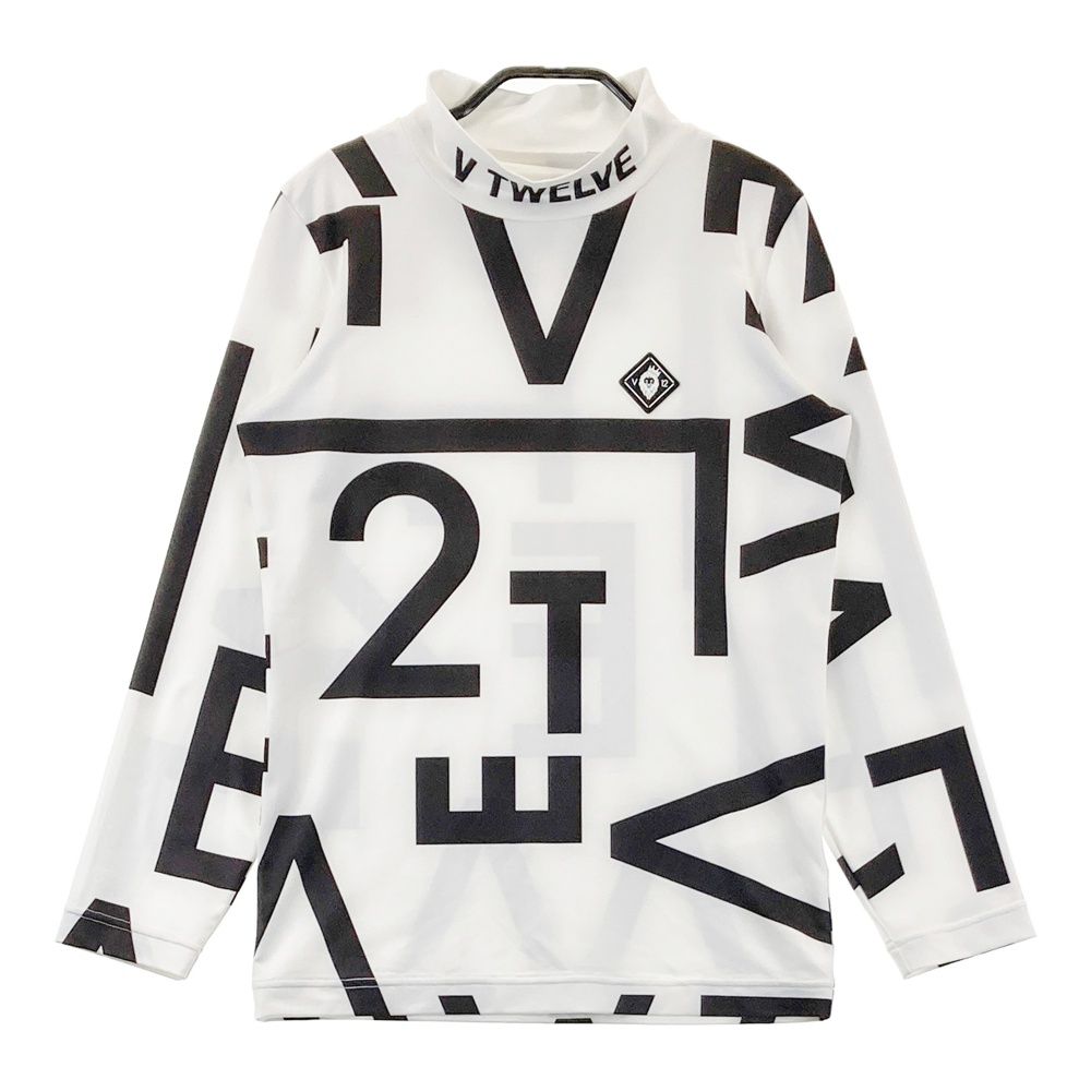 サイズ：0 V12 ヴィトゥエルヴ 2023年モデル モックネック 長袖Tシャツ 総柄 ホワイト系 [240101599650] ゴルフウェア レディース ストスト